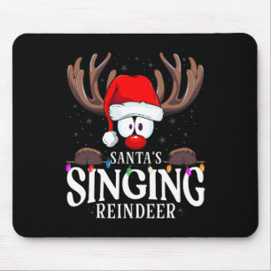 Christmas Santa's Singing Reindeer Matching X-mas  Mouse Pad