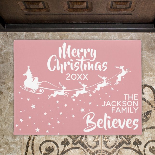 Christmas Santa's sleigh reindeers holiday Doormat (Creator Uploaded)