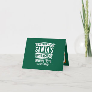 Christmas Santa's workshop North pole customizable Holiday Card
