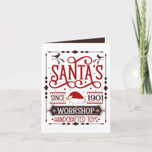 Christmas Santa's workshop North pole customizable Holiday Card