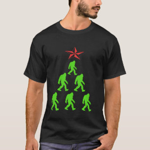 Christmas Sasquatch Yeti Legend Tree With Star T-Shirt