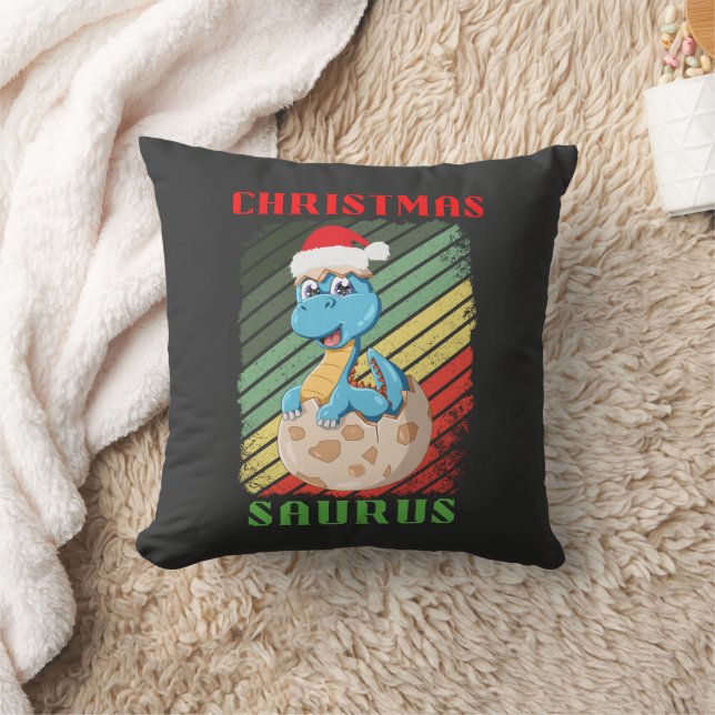 CHRISTMAS SAURS THROW PILLOW (Blanket)