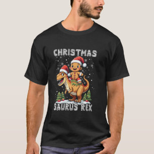 Christmas Saurus Rex Gingerbread Man Cookie Dinosa T-Shirt