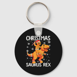Christmas Saurus Rex Gingerbread Man Cookie Trex B Keychain