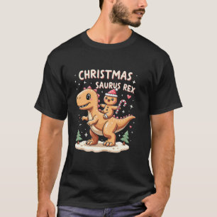 Christmas Saurus Rex Gingerbread Man T Rex Cookie  T-Shirt