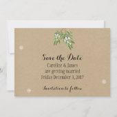 Christmas Save the Date card invitation wedding (Back)