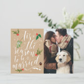Christmas Save the Date card invitation wedding (Standing Front)