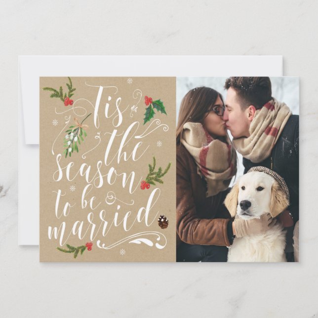 Christmas Save the Date card invitation wedding (Front)