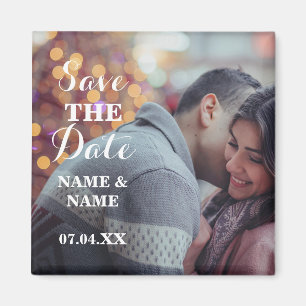 Christmas Save The Date Magnet Couple's Wedding