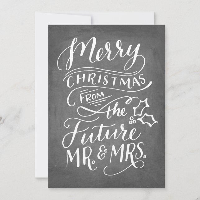 Christmas Save The Date No Photo Hand Lettered (Front)