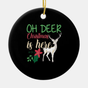 christmas saying deer christmas moose saying ceramic ornament