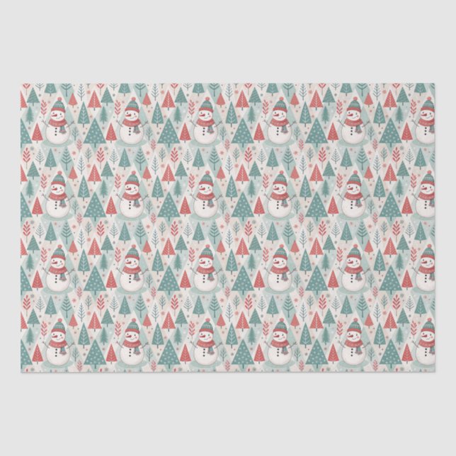 Christmas Scandinavian Botanical Tissue Paper (Front)