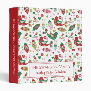 Christmas Scandinavian Folk Art Recipe Organizer Binder