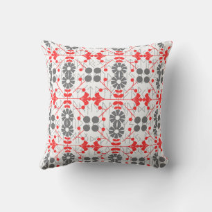Christmas Scandinavian Folk Art Runic Pattern Throw Pillow
