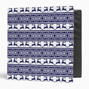 Christmas, Scandinavian Folk Blue and White Binder