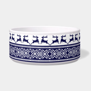 Christmas, Scandinavian Folk Blue and White Dog