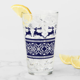 Christmas, Scandinavian Folk Blue and White Glass