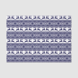Christmas, Scandinavian Folk Blue and White Tissue Paper