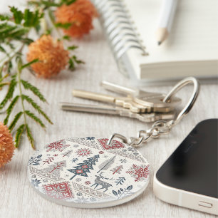 Christmas Scandinavian Geometric Minimalist Keychain