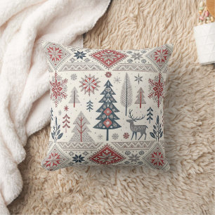 Christmas Scandinavian Geometric Minimalist Throw Pillow