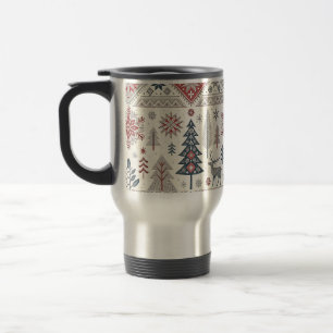 Christmas Scandinavian Geometric Minimalist Travel Mug