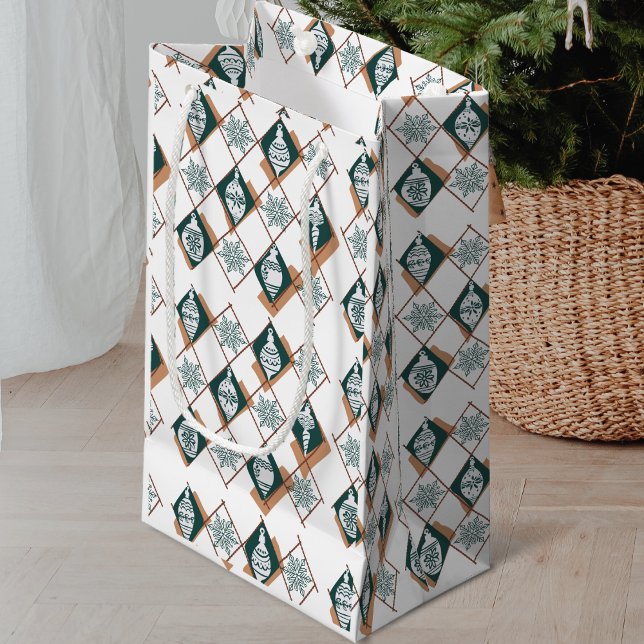 Christmas Scandinavian Holiday Snowflakes  Pattern Small Gift Bag (Creator Uploaded)