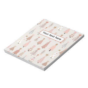 Christmas Scandinavian Pink Sapins Notepad