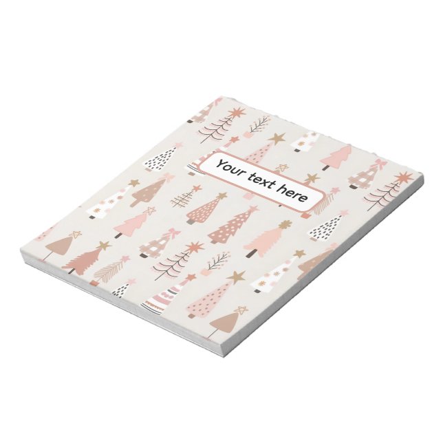 Christmas Scandinavian Pink Sapins Notepad (Rotated)