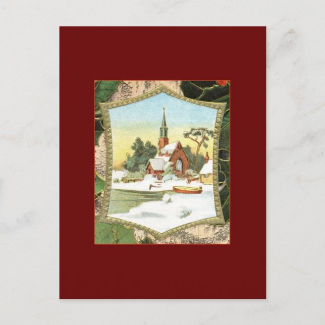 Christmas Scene Holiday Postcard (Front)