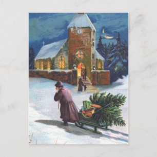 Christmas Scene Holiday Postcard
