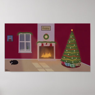 Christmas Scene Poster (12.8" x 7.2")