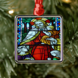 Christmas scenes metal ornament