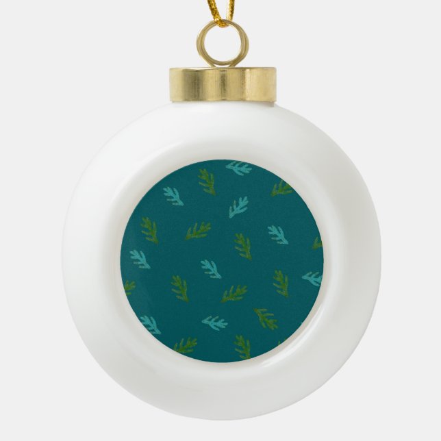 Christmas Scent of a forest  Ceramic Ball Christmas Ornament (Front)