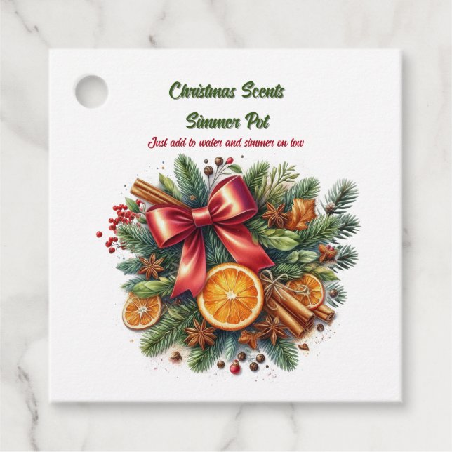 Christmas Scents Simmer Pot  Favour Tags (Front)