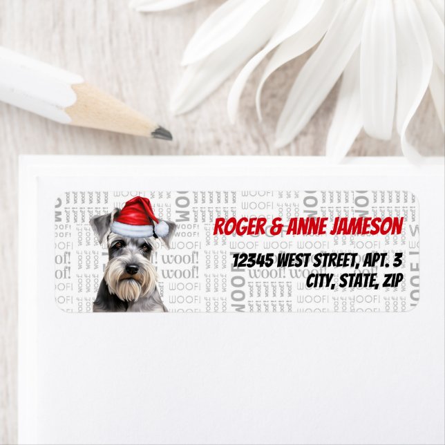 Christmas Schnauzer Dog Lover Holiday Address (Insitu)