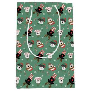 Christmas Schnauzer Dogs Medium Gift Bag