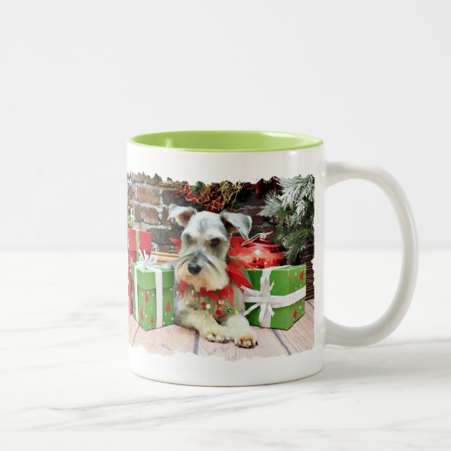 Christmas - Schnauzer - Heinz Two-Tone Coffee Mug (Right)