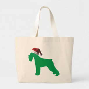Christmas Schnauzer Large Tote Bag