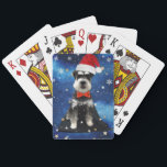 Christmas Schnauzer Playing Cards<br><div class="desc">Magical Black and White Miniature Schnauzer on Christmas Time</div>
