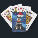 Christmas Schnauzer Playing Cards<br><div class="desc">Magical Black and White Miniature Schnauzer on Christmas Time</div>