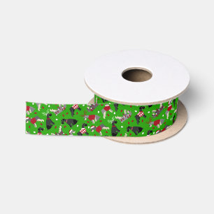 Christmas Schnauzer Satin Ribbon