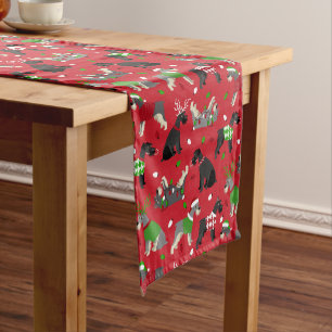 Christmas Schnauzer Short Table Runner