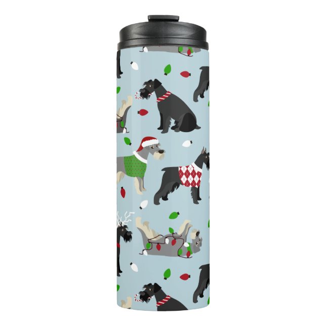 Christmas Schnauzer Thermal Tumbler (Front)