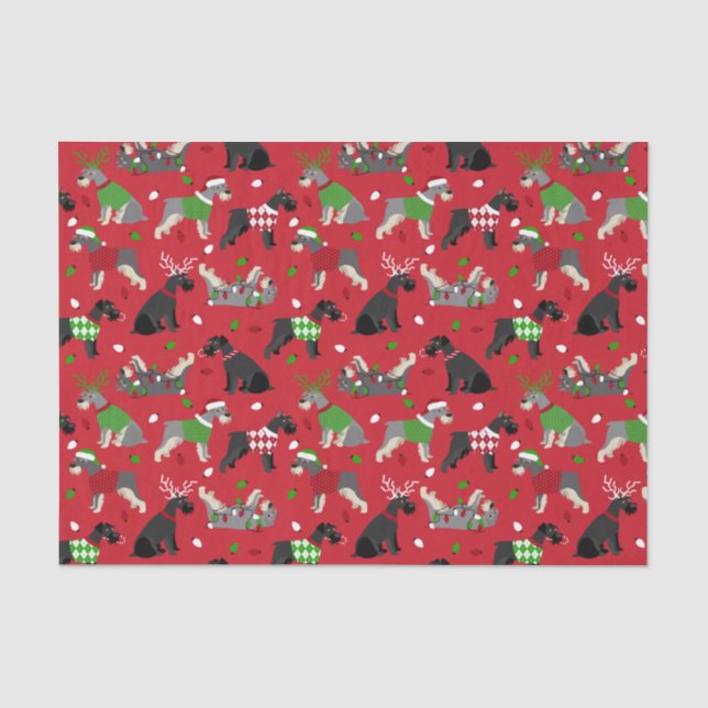 Christmas Schnauzer Tissue Paper (Front)