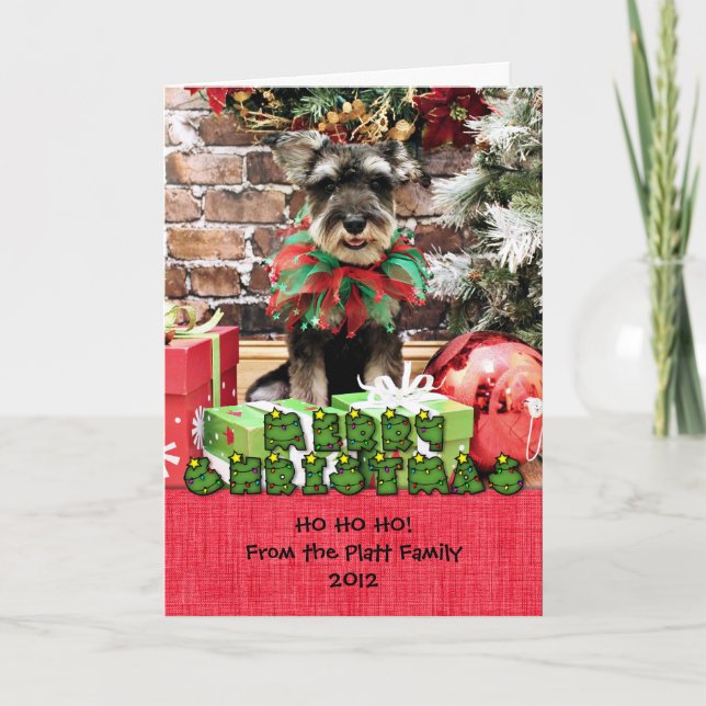 Christmas - Schnauzer - Tom Dooley #2 Holiday Card (Front)