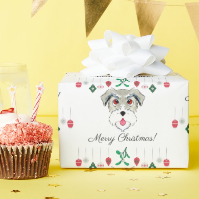 Christmas Schnauzer  Wrapping Paper (Birthday Party)