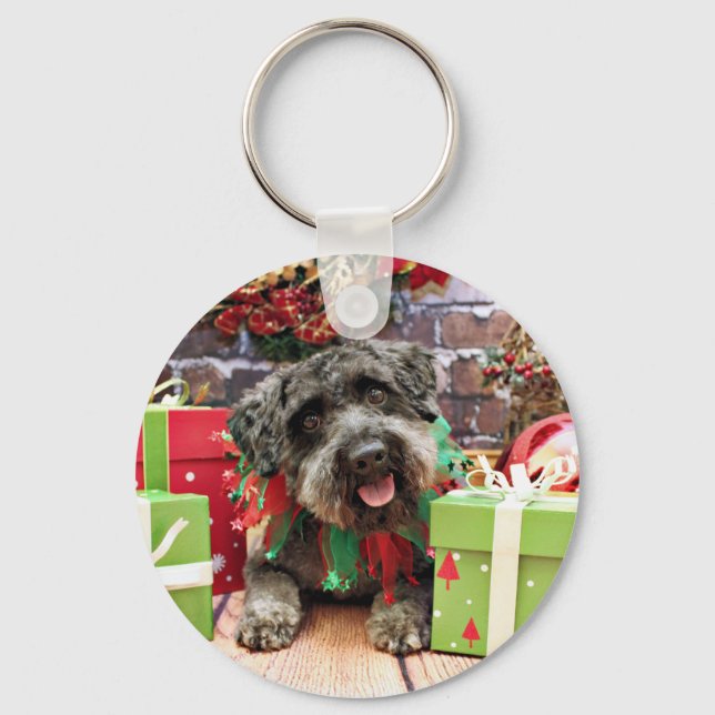 Christmas - Schnoodle - Dexter Keychain (Front)