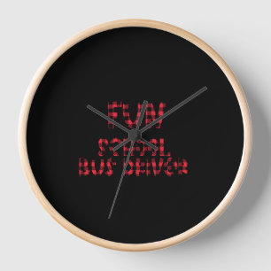 Christmas school bus driver, schoolbus clock