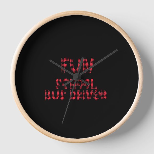 Christmas school bus driver, schoolbus  clock (Front)