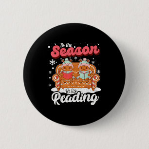 Christmas School Teacher Retro Librarian Groovy Xm 2 Inch Round Button